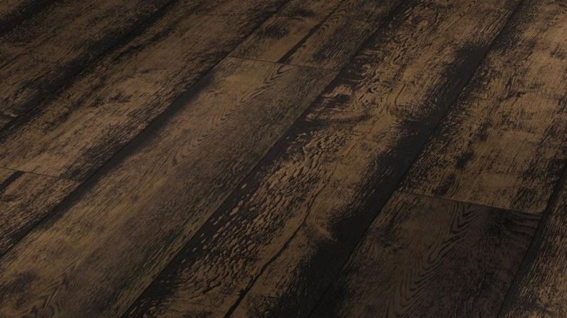 Fotografie dřevěných prkenných podlah Lindura HD 300 Dub rustikální black washed