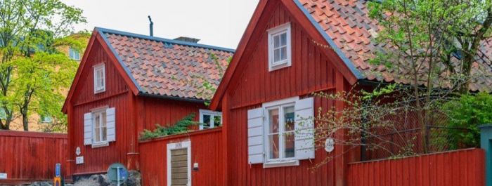 Švédské dřevostavby s červenou fasádou