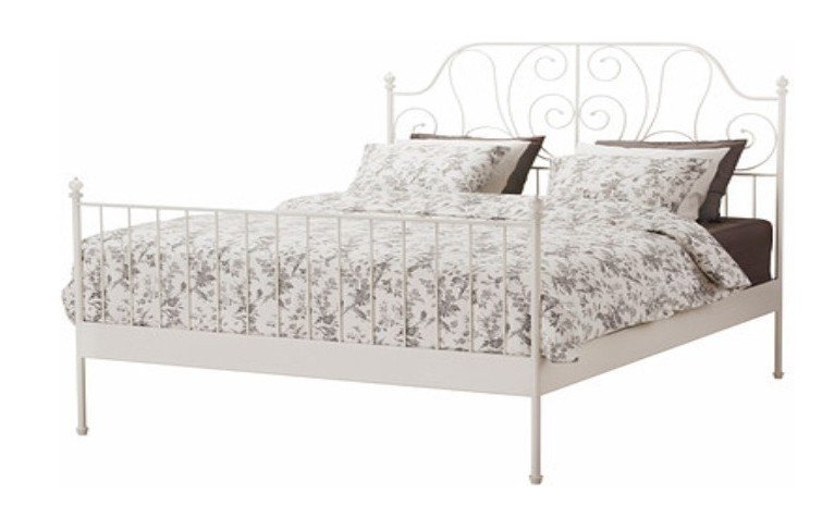 Elegantní kovová dvoulůžková postel