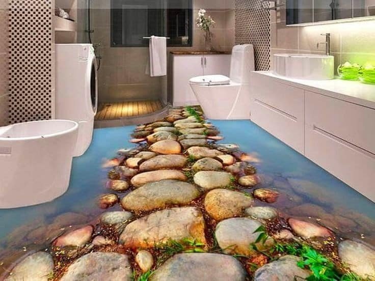 3D epoxidové podlahy do koupelny