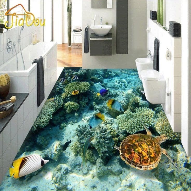 3D epoxidové podlahy do koupelny