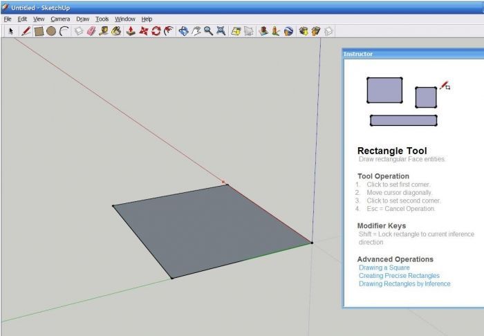 Vytvoření obdelníku ve Sketch Up