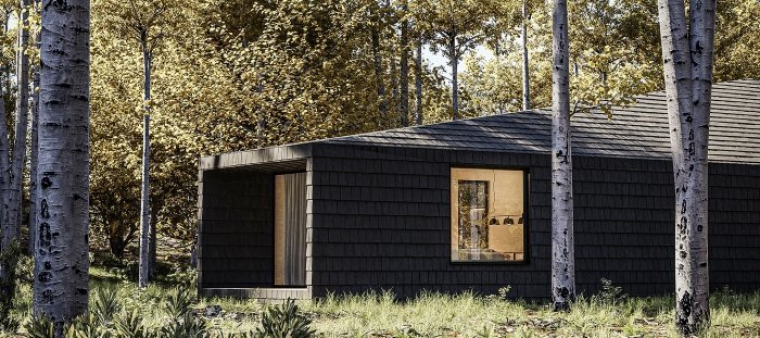 Malá chata byla postavena po vzoru rumunské lidové architektury