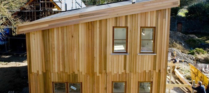 montované dřevostavby - rodinný dům s provětrávanou dřevěnou fasádou