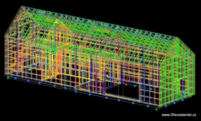 3D projekt dřevostavby