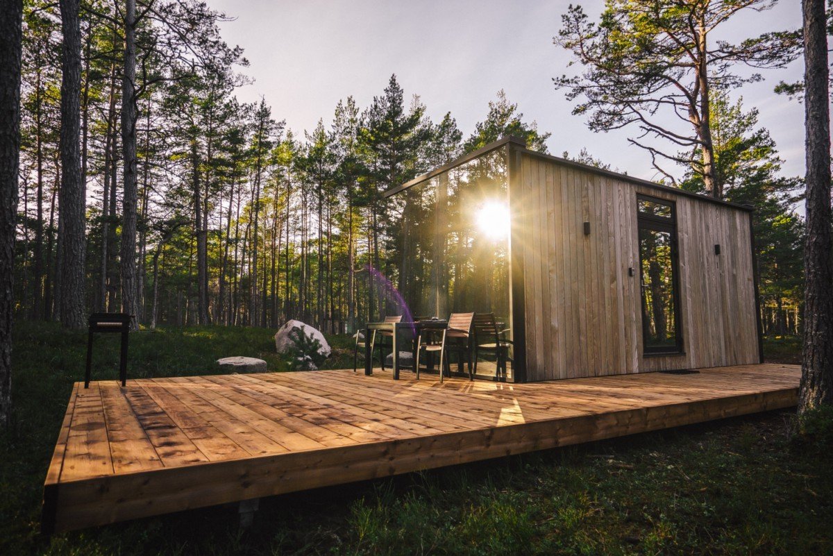 zrcadlový tiny house
