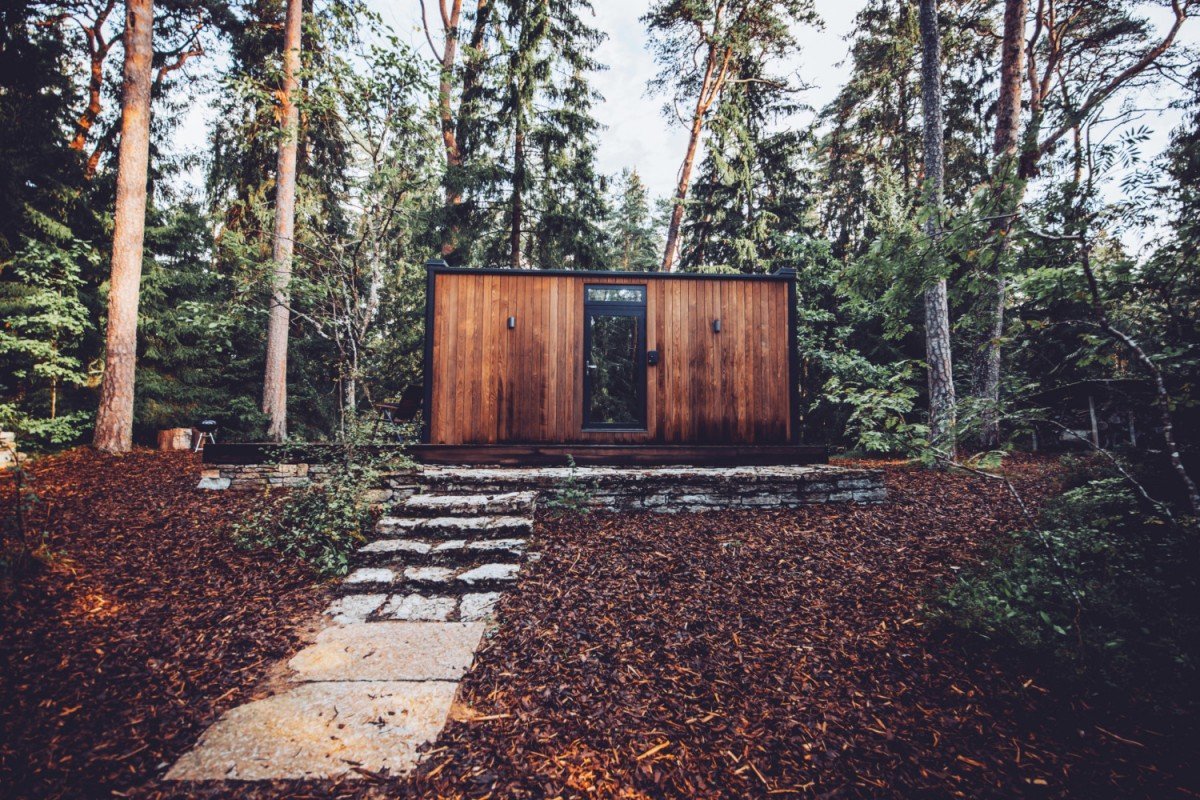 zrcadlový tiny house