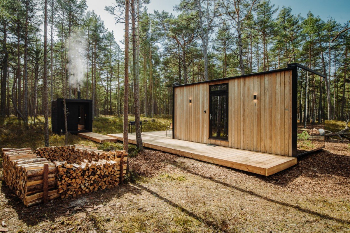 zrcadlový tiny house