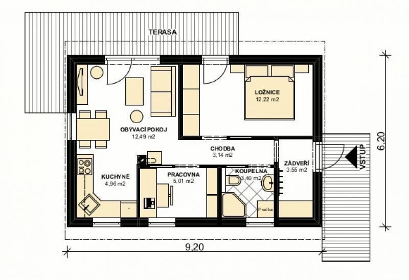Půdorys bungalovu