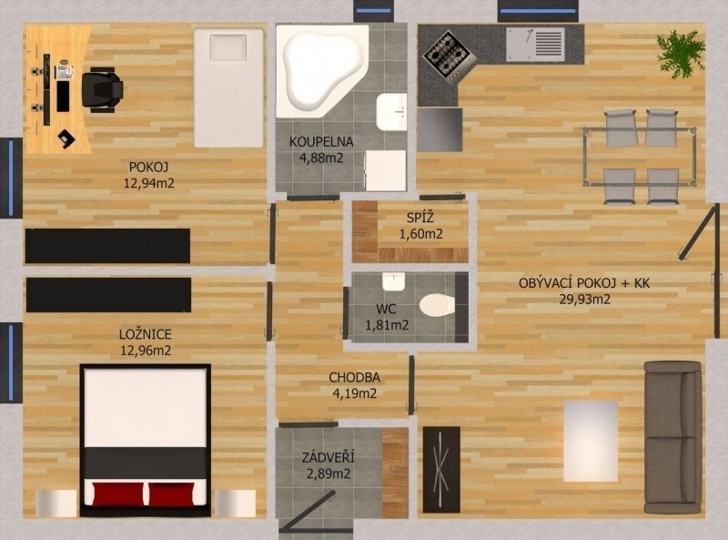 Populární bungalov 3kk