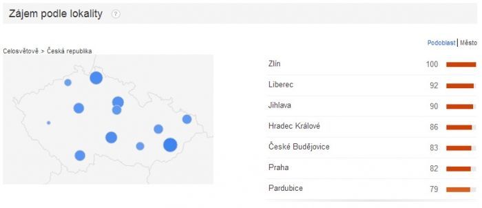 Mapa města ČR