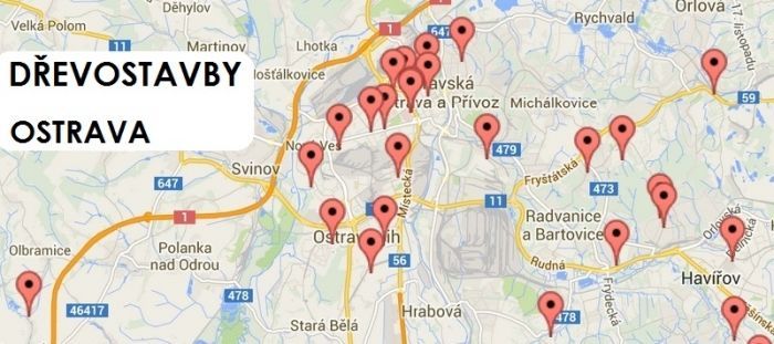 Dřevostavby Ostrava mapa