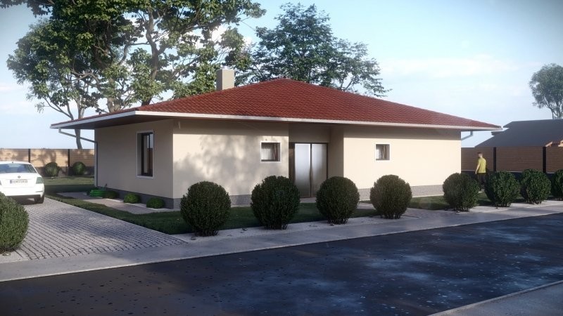 Bungalov do L s krytou terasou