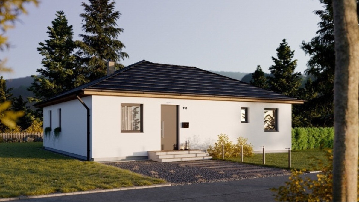 Bungalov do L s krytou terasou