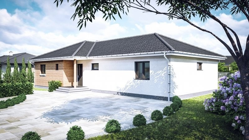 Bungalov do L s krytou terasou