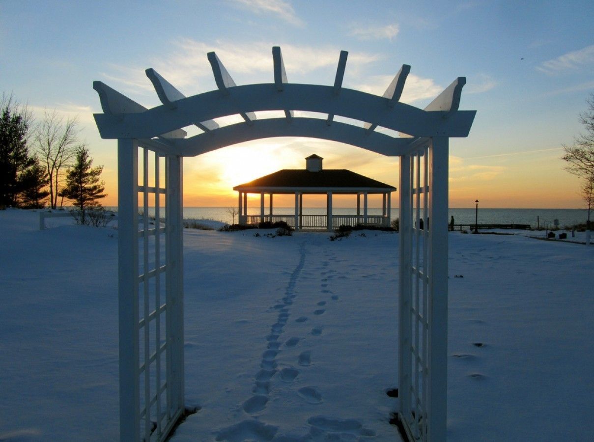 Pergola a altán v zimě