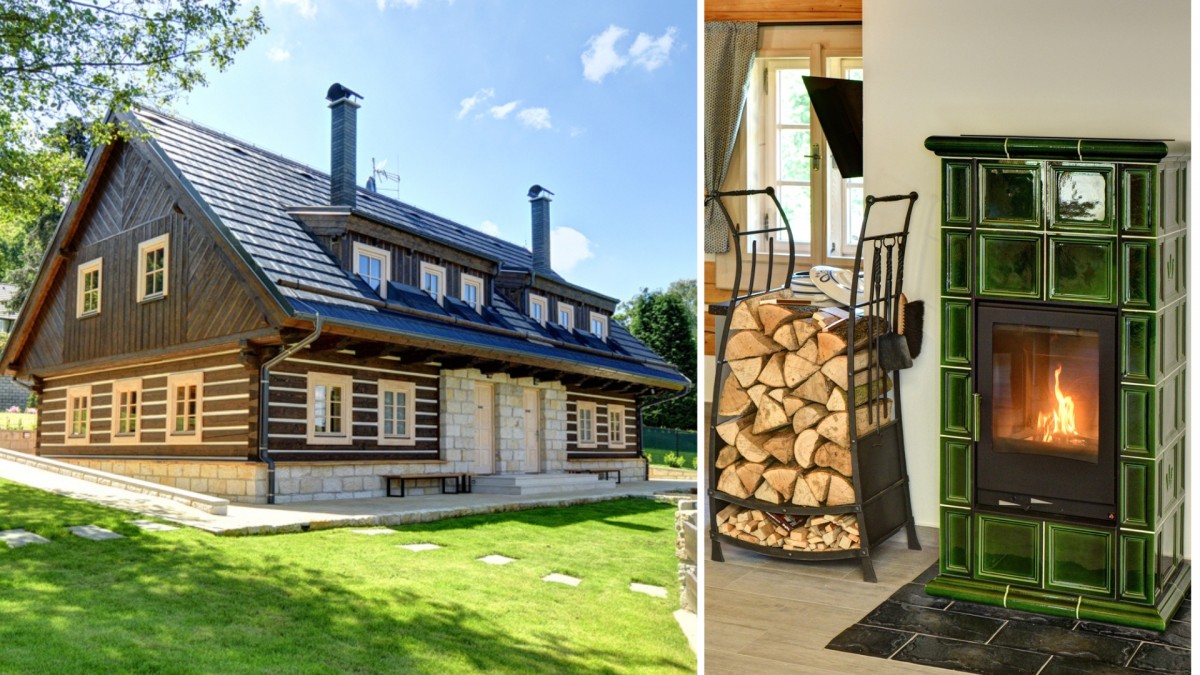 S pomocí svých tří synů si postavili roubenku. Díky kachlovým kamnům mají vytápění za hubičku