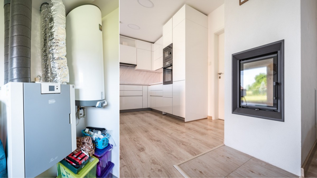 Dřevostavba s FVE a krbovou vložkou