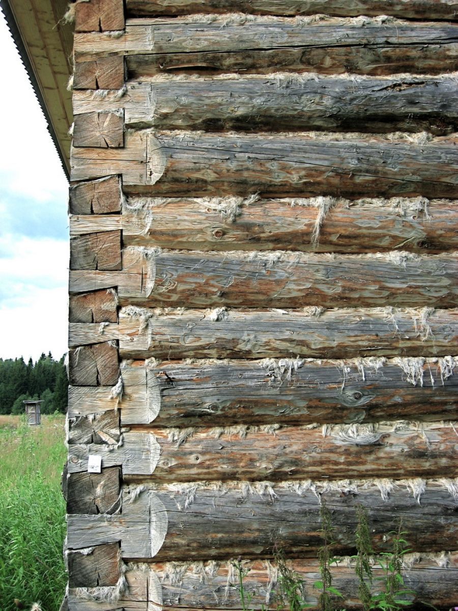 Detail rohového spoje u srubu