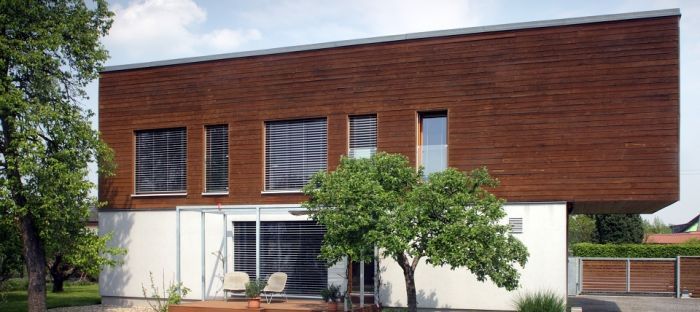 moderní dřevostavba zahrada architekt
