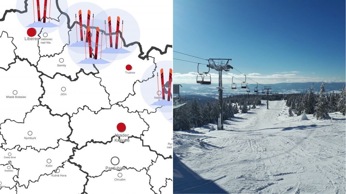 Aktualizovaná mapa sjezdovek