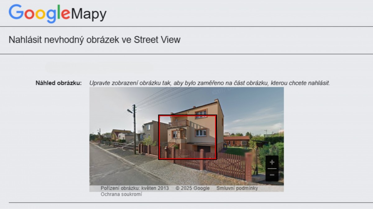 Jak rozmazat dům v Google Maps