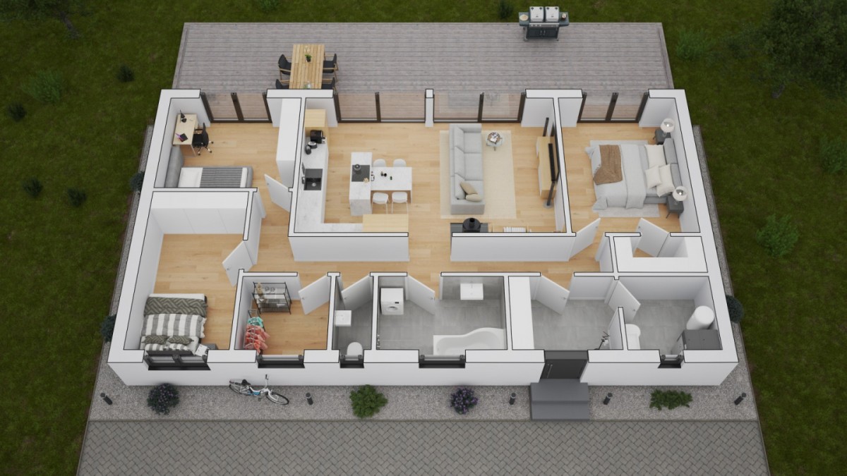 Bungalov 4kk pro čtyřčlennou rodinu