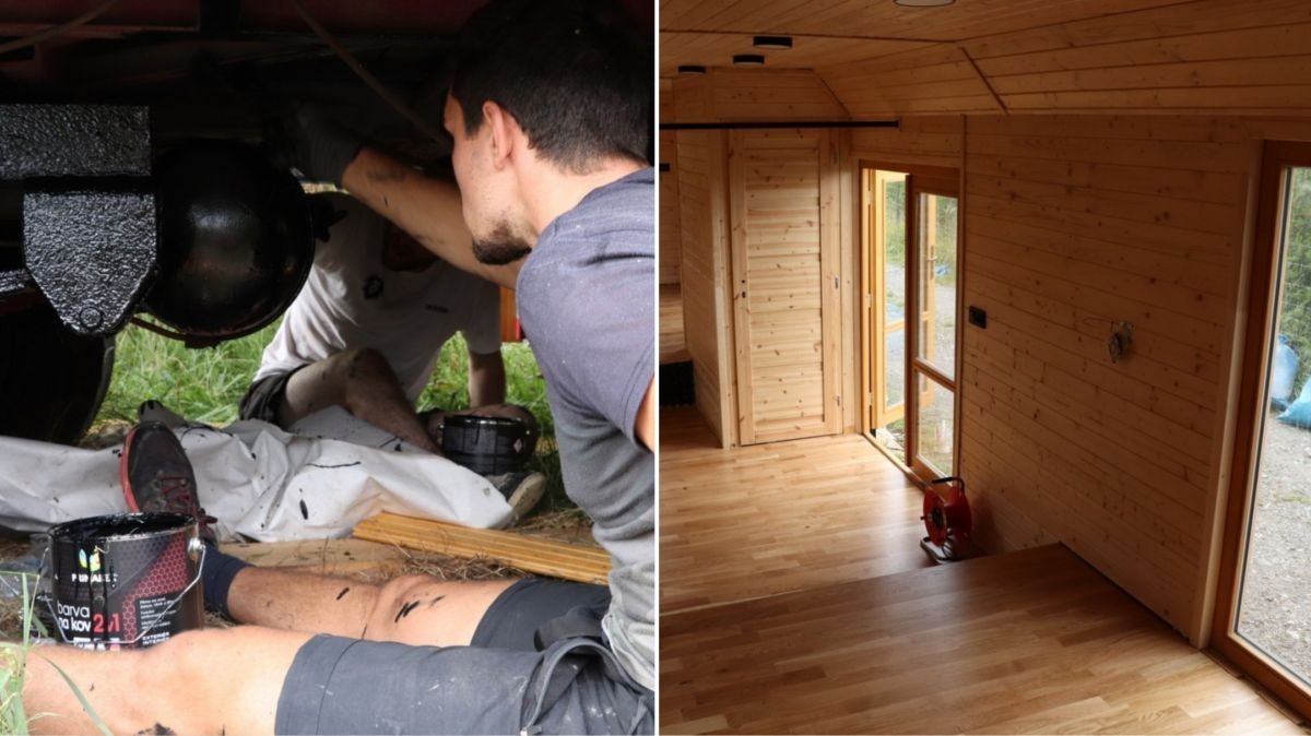 Hokejisté postavili maringotku