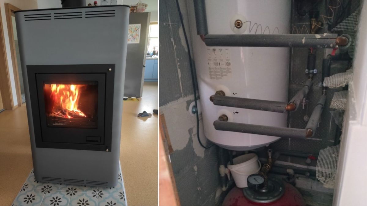 Schéma napojení krbových kamen