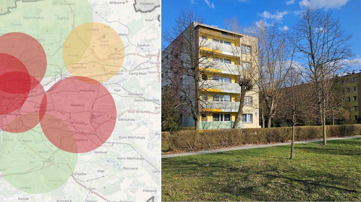 Aktualizovaná mapa nejlevnějších bytů v Praze