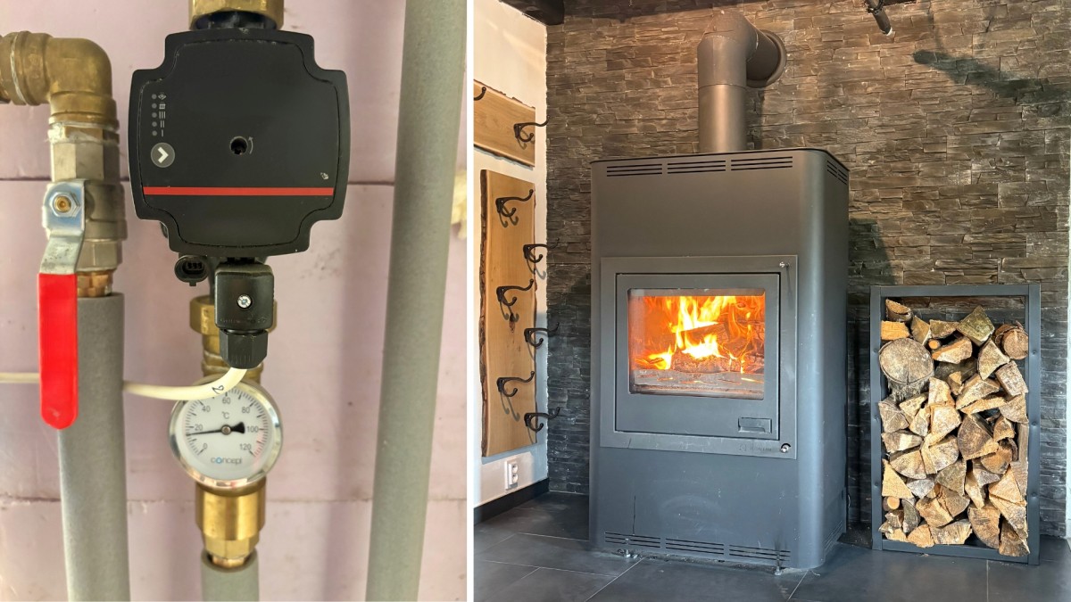Radek propojil krbová kamna s akumulační nádrží a podlahovým vytápěním