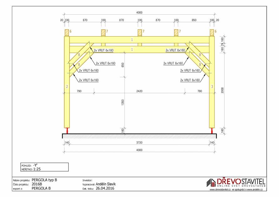 pergola výkres