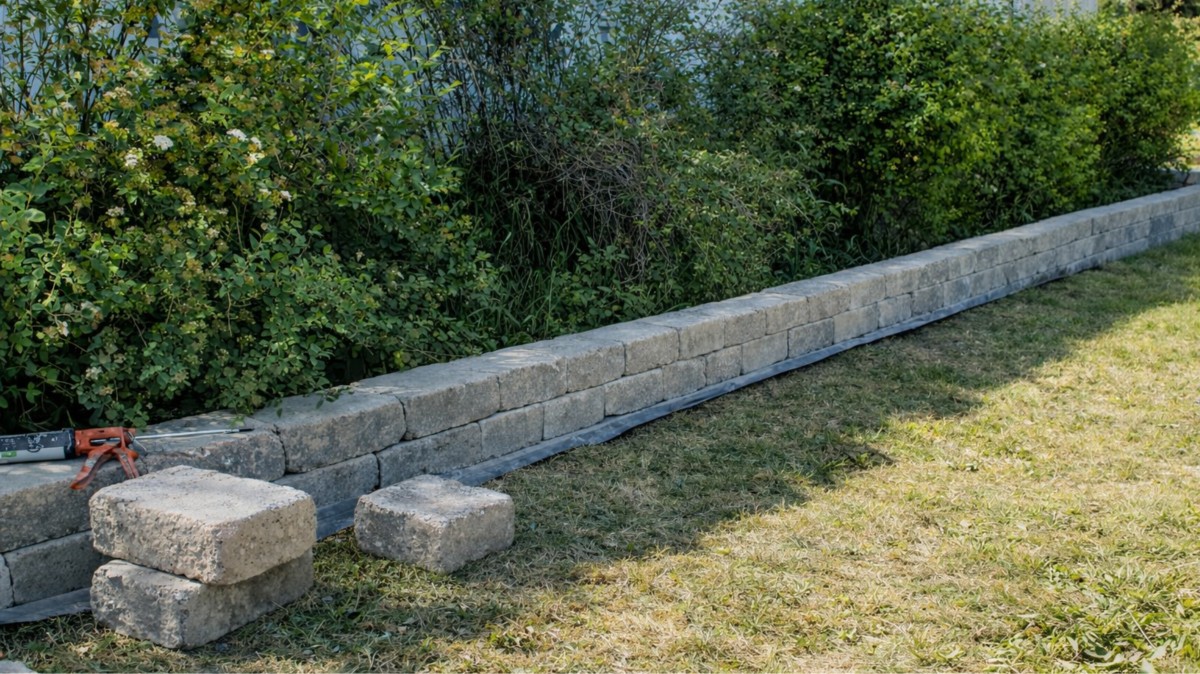 Opěrná kamenná zeď svépomocí