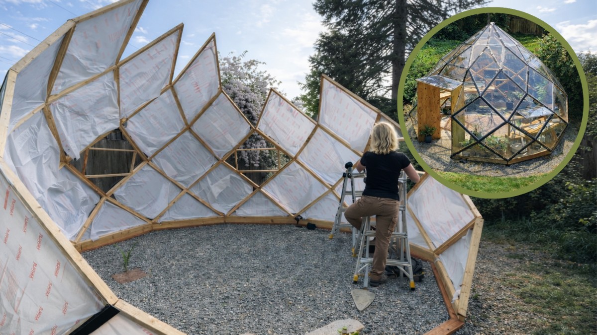 Luxusní geometrický skleník si zvládnete postavit sami za pár dní