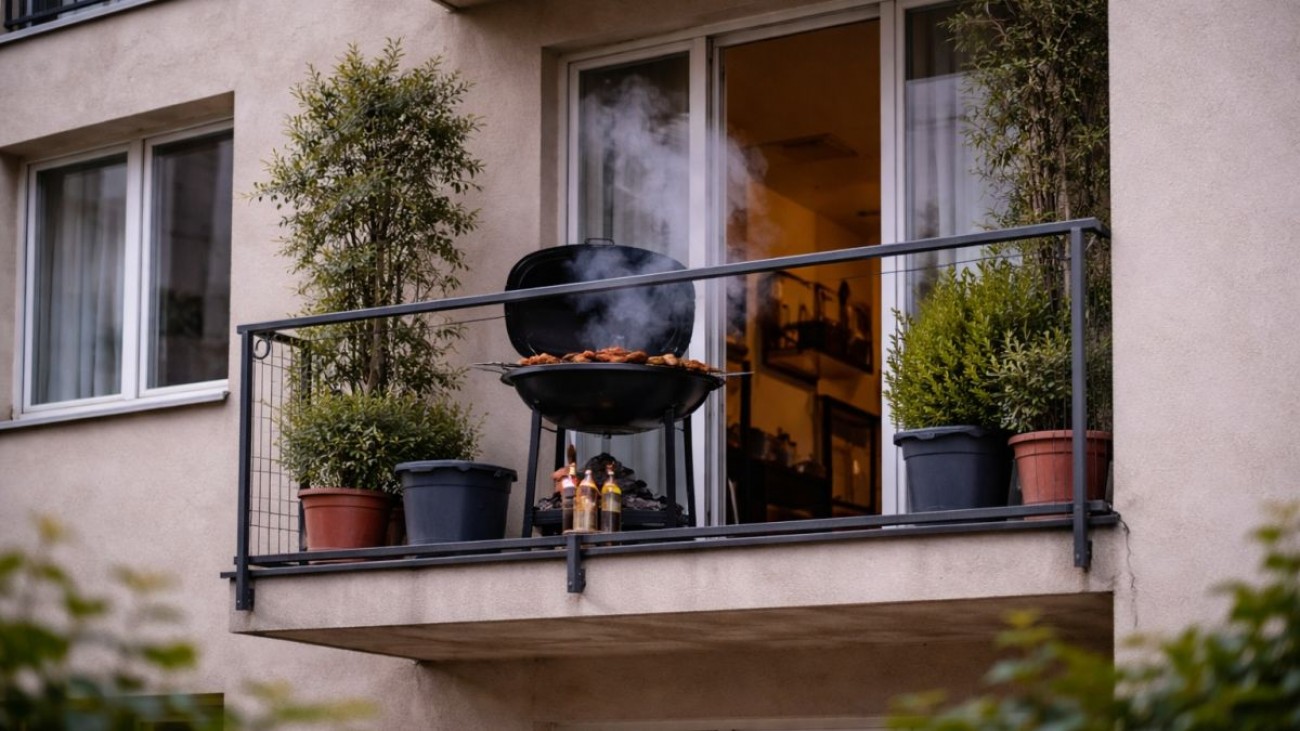 Grilování na balkonu