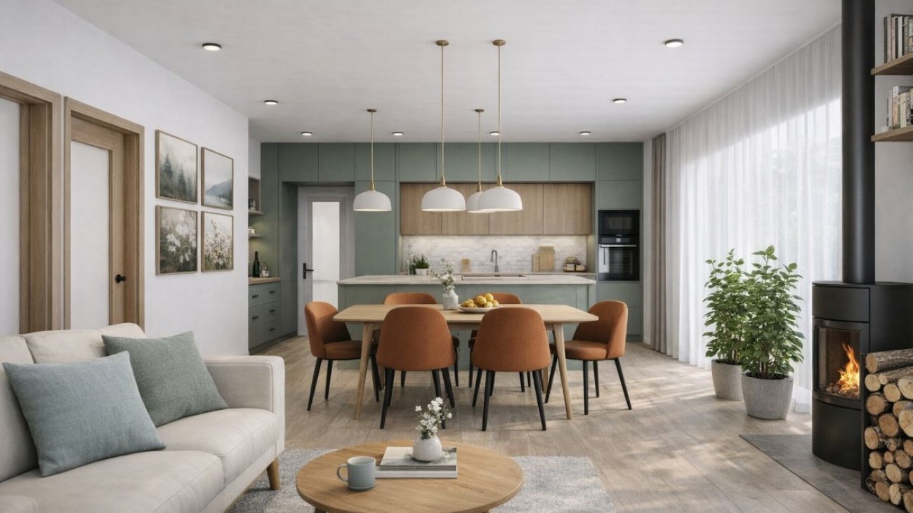 Spojení obýváku s kuchyní patří mezi největší stavební chyby