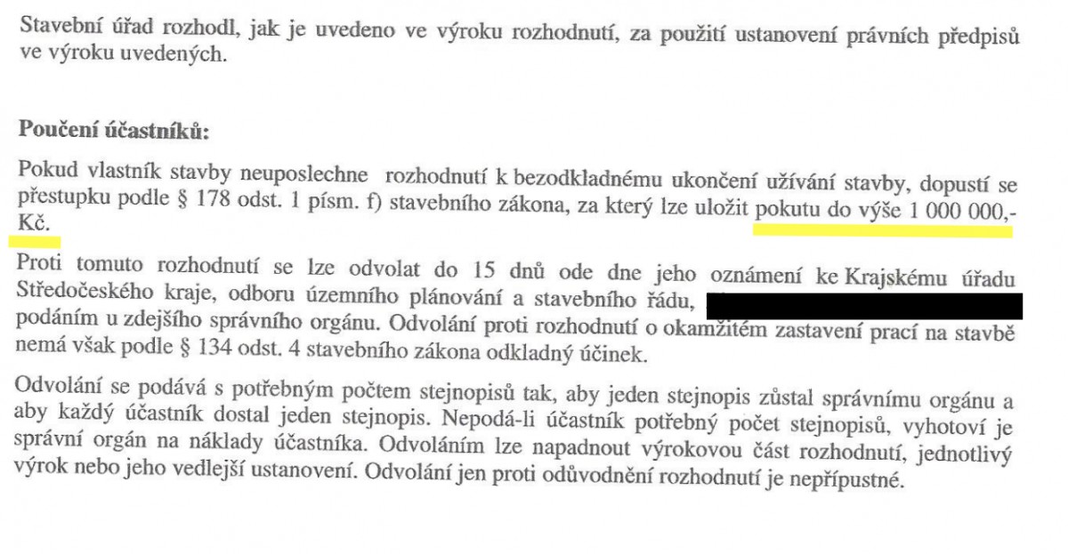 Mobilní dům bez povolení