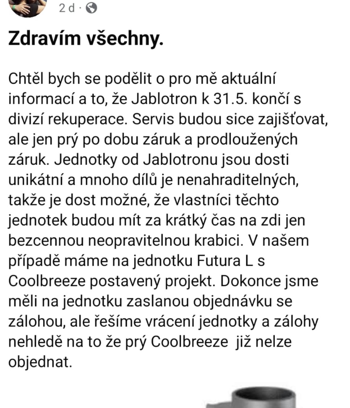 Konec rekuperace