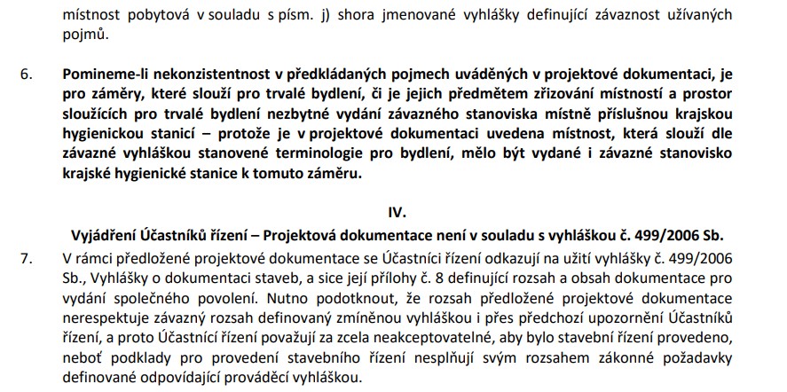 20 stran námitek kvůli sousedovu domu