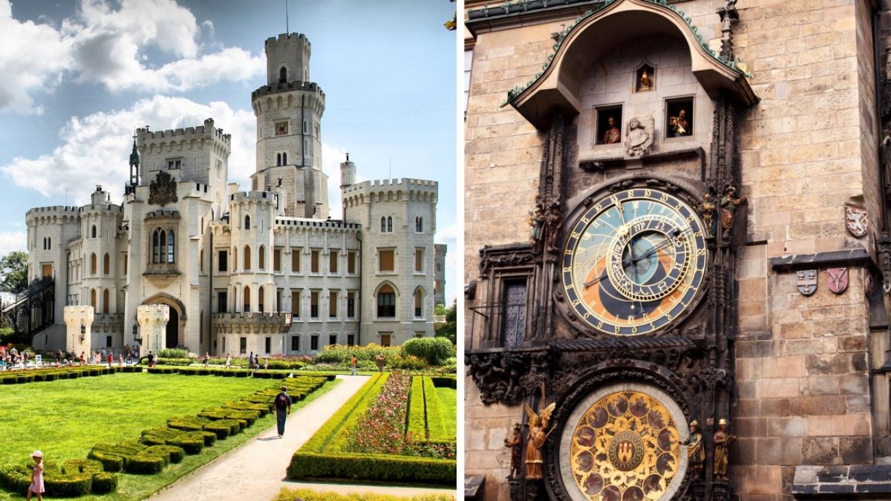 Kde leží Pražský orloj nebo zámek Hluboká? Přiřaďte slavnou českou stavbu ke správnému kraji