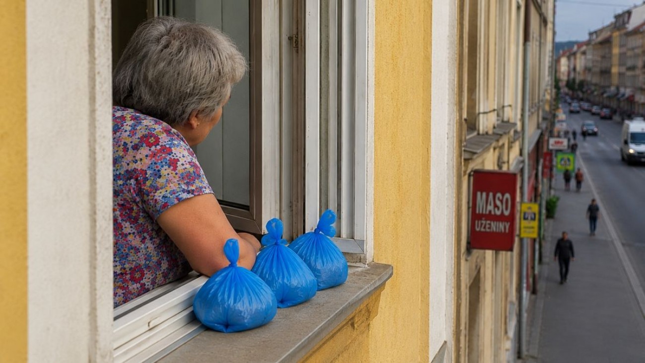 Vzala zákon do vlastních rukou. Seniorka hází z okna naplněné sáčky na bezohledné spoluobčany 