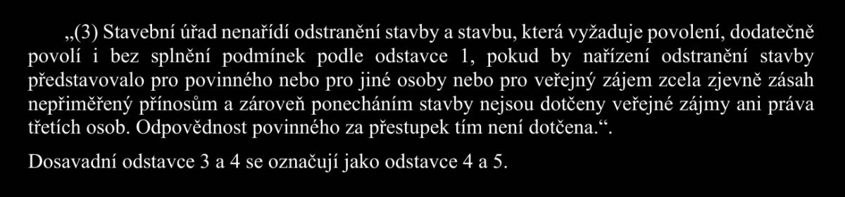 Legalizace černých staveb podle&nbsp;nového zákona
