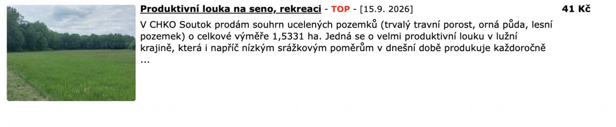 Stavební pozemek za dobrou cenu