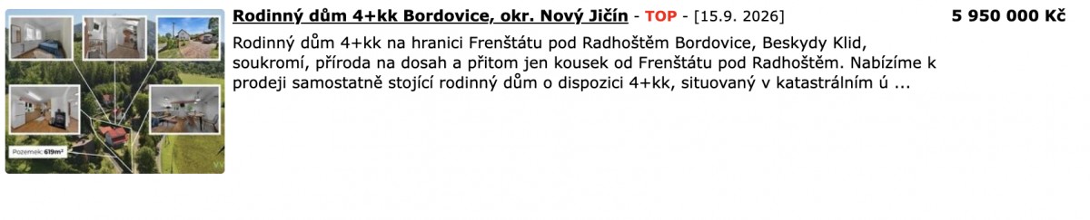Rodinný dům za dobrou cenu