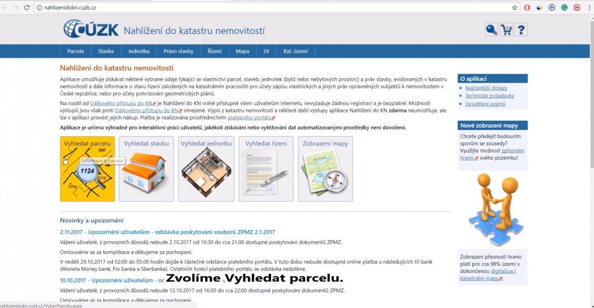 nahlížení do katastru nemovitostí
