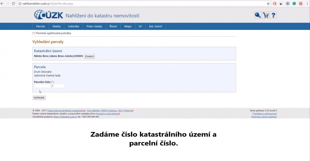 nahlížení do katastru nemovitostí