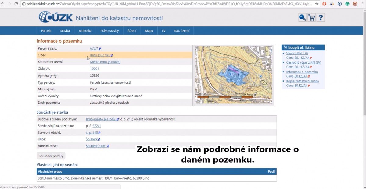 nahlížení do katastru nemovitostí