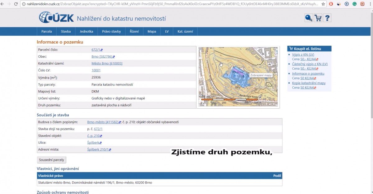 nahlížení do katastru nemovitostí