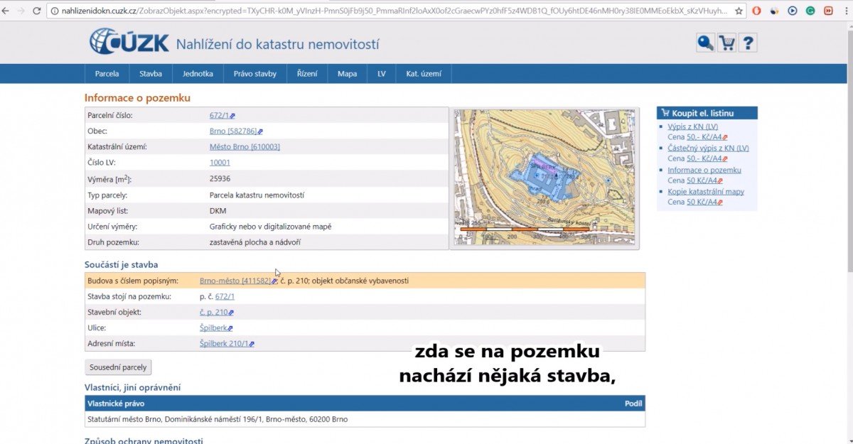 nahlížení do katastru nemovitostí