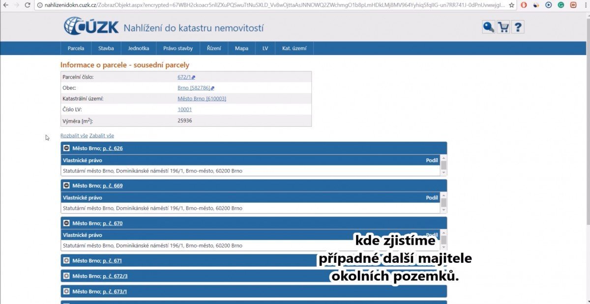nahlížení do katastru nemovitostí
